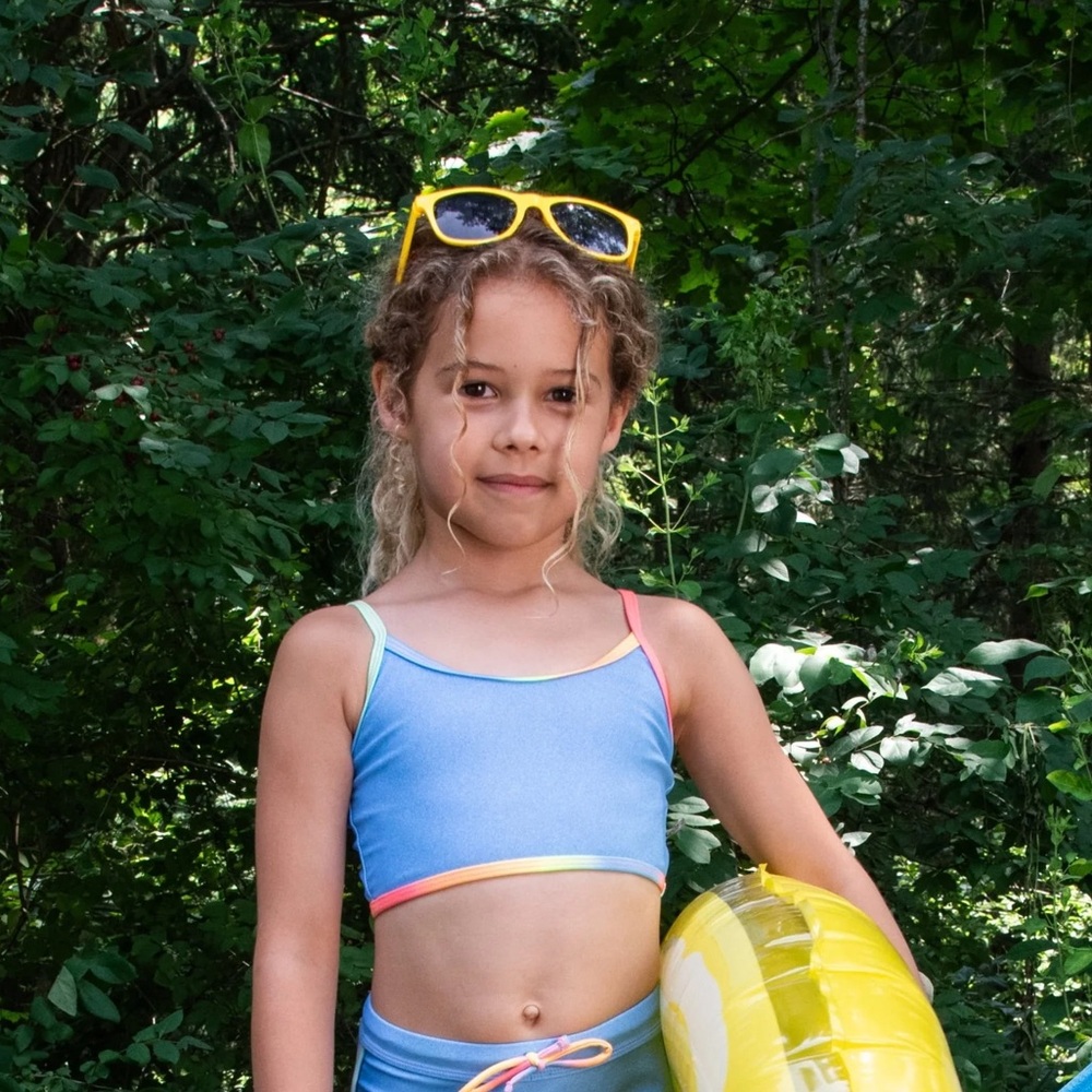Appaman Stella Bikini Top in Digital Denim Blue, size 12